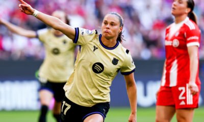 Ewa Pajor celebra un gol ante el Bayern en el Allianz Arena EFE