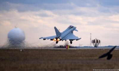 Un avión Eurofighter despega desde un aeropuerto rumano. Imagen referencial. Imagen: Bernd von Jutrczenka/dpa/picture alliance