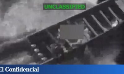 Captura de video tomada de la cuenta oficial de la red social X @Southcom del Comando Sur de Estados Unidos que muestra el ataque a una lancha en febrero.
