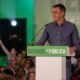 Pedro Sánchez, durante su acto de campaña hoy en Gribaleón, en la provincia de Huelva. Imagen: Clara Carrasco/Europa Press/IMAGO