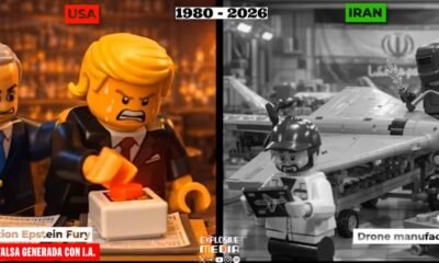 Imagen de un vídeo elaborado con muñecos de estética Lego publicada en X por la Embajada de Irán en Sudáfrica. Vídeo: epv