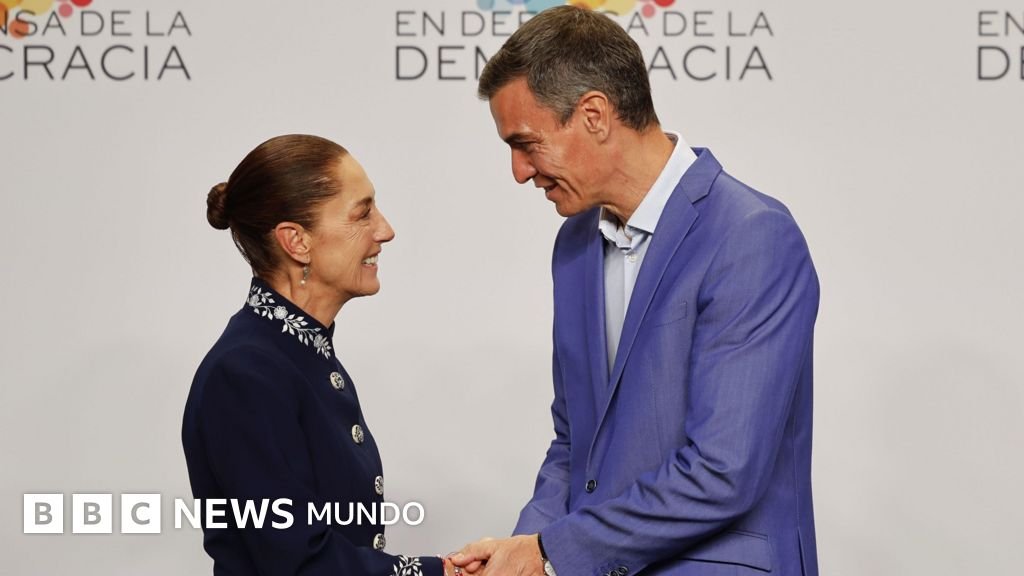 Pie de foto, Claudia Sheinbaum fue de uno de los 15 líderes que participaron en la cumbre "En Defensa de la Democracia".
