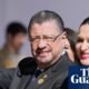 Costa Rica’s president, Rodrigo Chaves, with his wife, Signe Zeicate. Since taking office, Chaves has accused La Nación of being ‘political assassins’. Photograph: Gustavo Garello/AP