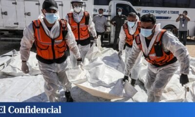 derecho internacional — Un equipo médico tras la muerte de 40 palestinos por ataques israelíes en Gaza, en octubre de 2025. (EUROPA PRESS)