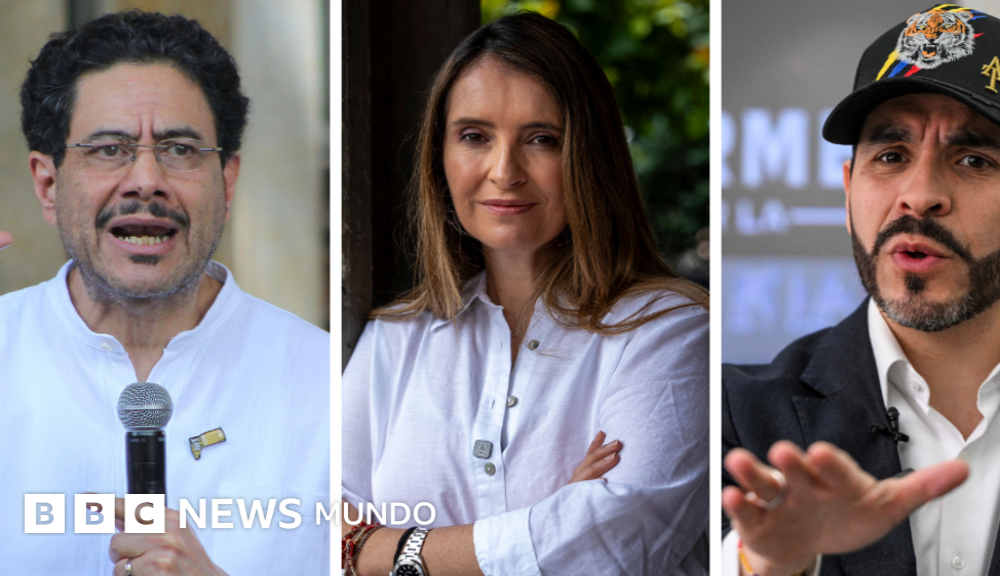 Iván Cepeda, Paloma Valencia y Abelardo de la Espriella, candidatos presidenciales, lideran las encuestas para suceder a Petro en Colombia. Foto de: Getty Images / BBC Mundo