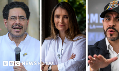 Iván Cepeda, Paloma Valencia y Abelardo de la Espriella, candidatos presidenciales, lideran las encuestas para suceder a Petro en Colombia. Foto de: Getty Images / BBC Mundo