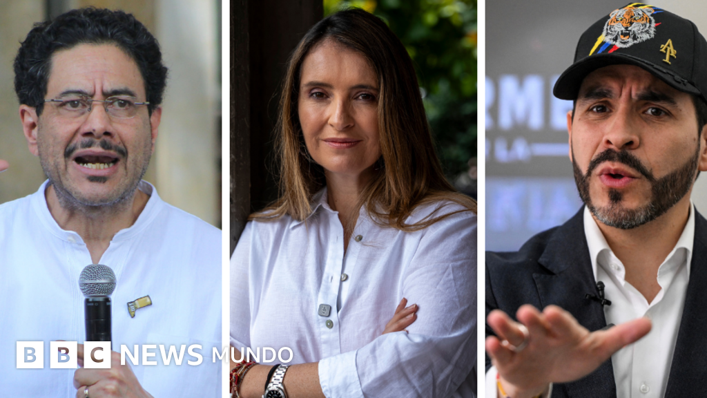 Iván Cepeda, Paloma Valencia y Abelardo de la Espriella, candidatos presidenciales, lideran las encuestas para suceder a Petro en Colombia. Foto de: Getty Images / BBC Mundo
