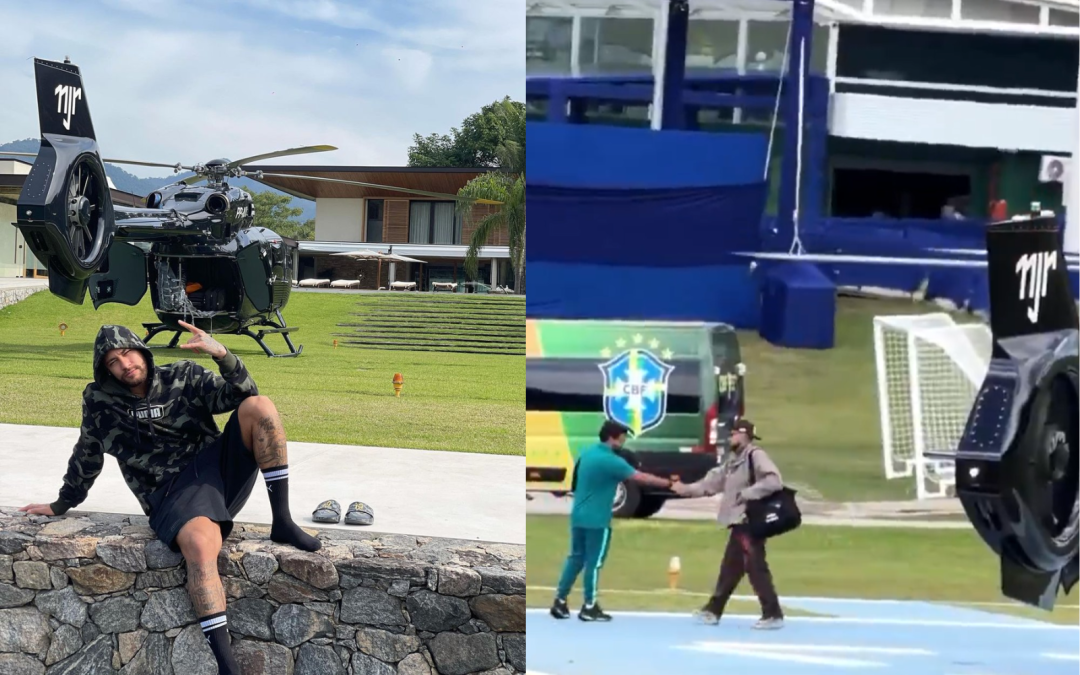 regreso neymar — Imagen de la cobertura sobre VIDEO: Neymar llegó a la concentración de Brasil en su helicóptero personal. Foto de: Perú21