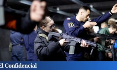agresión rusa — Civiles polacos y militares participan en un entrenamiento de defensa en Polonia, preparándose ante posibles escenarios de agresión. Foto de: Reuters