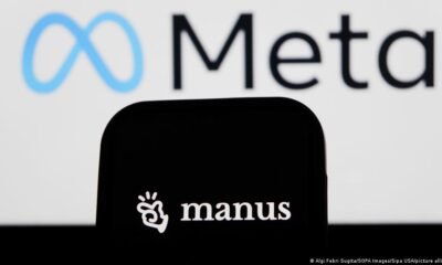 empresas occidentales — Logotipos de las empresas Manus y Meta.. Tomada por: DW Español