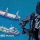 piratería marítima — Esta imagen compuesta muestra a un pirata portando un arma de alto calibre a la derecha y dos buques que fueron secuestrados recientemente a la izquierda.. Tomada por: BBC Mundo
