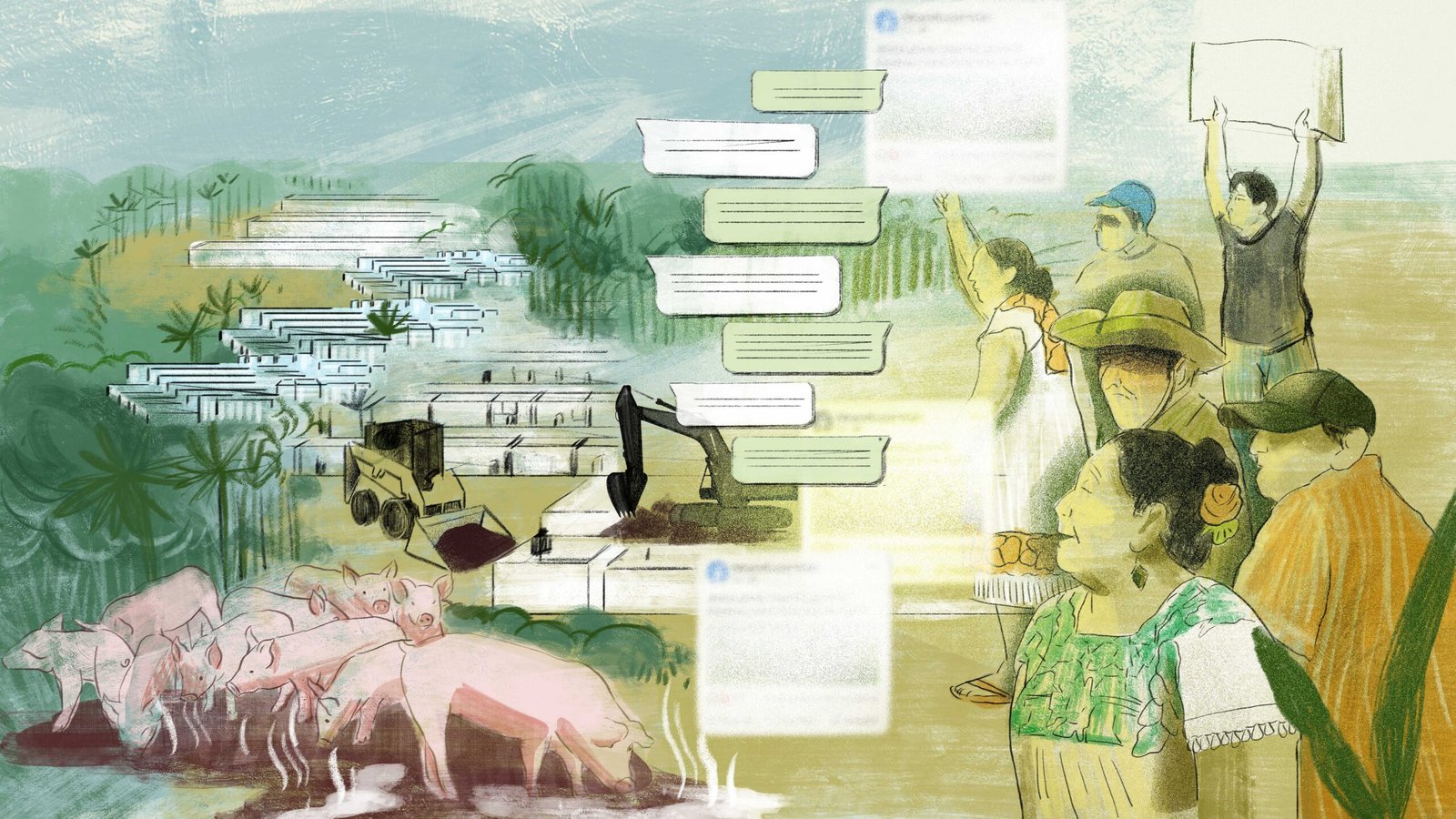 ataques digitales — Habitantes de Yucatán marchan en defensa de su territorio frente a la degradación ambiental y las amenazas contra defensores. Foto de: Colectivo Defensores y Protectores del Futuro de Ixil