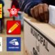inscripción partidos políticos ERM — Varios logotipos de partidos políticos costarricenses aparecen sobre una imagen de una persona depositando un voto en una urna. Foto de: La República