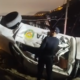 caída patrulla policía San — Una patrulla de policía volcada sobre una vivienda en San Juan de Lurigancho tras un accidente que dejó a dos agentes heridos. Foto de: Perú21