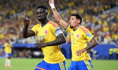 Colombia empató — Los jugadores de la selección de Colombia celebran durante el partido contra Portugal en el Mundial de 2026. Foto de: news.google.com