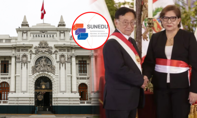 Congreso presenta moción — Fachada del Palacio del Congreso y autoridades peruanas en el marco de la polémica por la presunta injerencia en SUNEDU. Foto de: Exitosa Noticias