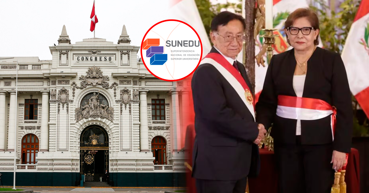 Congreso presenta moción — Fachada del Palacio del Congreso y autoridades peruanas en el marco de la polémica por la presunta injerencia en SUNEDU. Foto de: Exitosa Noticias