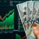 cotización dólar Perú 22 junio — Gráfico de fluctuación del tipo de cambio y billetes de 100 dólares que ilustran la cotización de la moneda estadounidense en Perú. Foto de: Exitosa Noticias