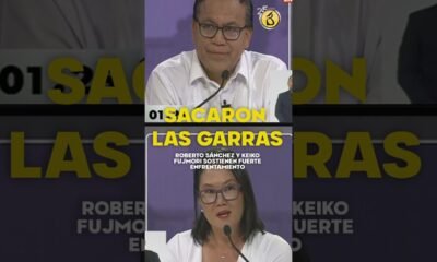 Keiko Fujimori y Roberto Sánchez intercambian críticas durante el debate, donde se dicen 'de todo'. Foto de: El Búho