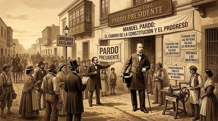 elecciones presidenciales Arequipa 1871 — Imagen de la cobertura sobre Elecciones presidenciales en el Perú de 1871, Arequipa también fue plaza clave. Foto de: El Búho