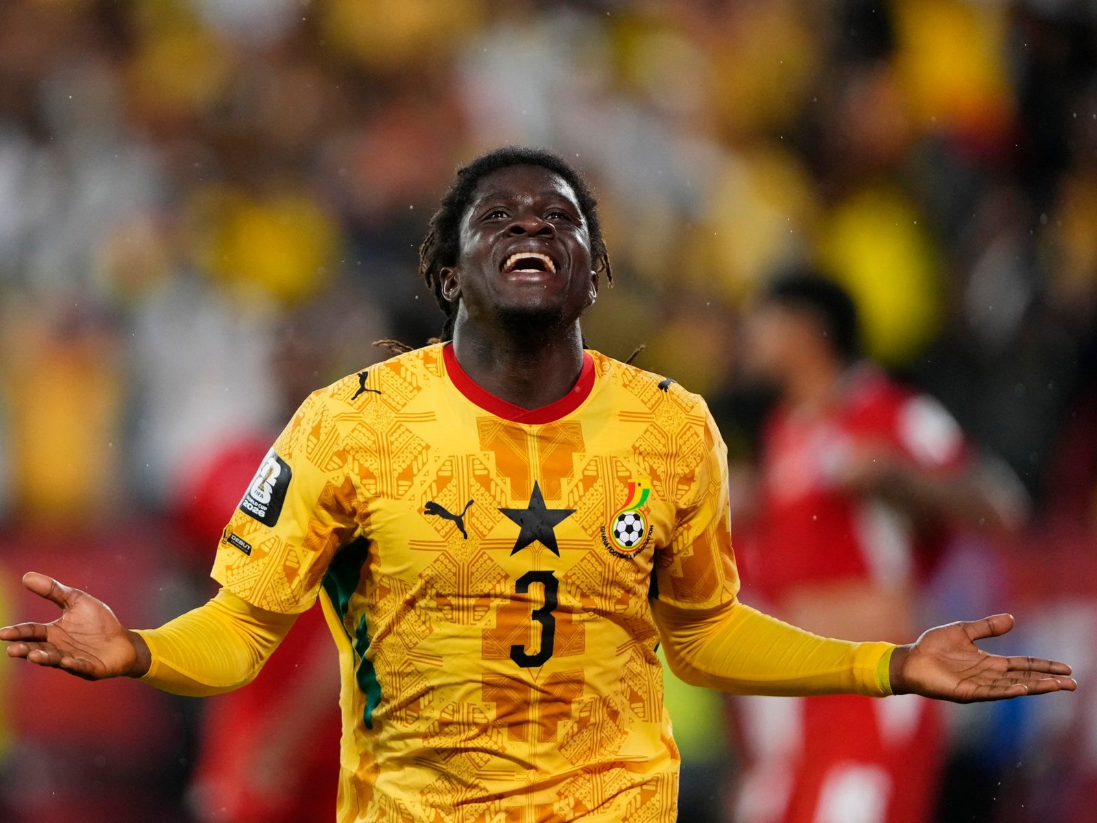 Ghana gana dramáticamente — El jugador Caleb Yirenkyi celebra tras anotar el gol de la victoria para Ghana contra Panamá en el Mundial. Foto de: Kevin Sousa/Reuters