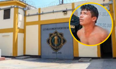 Kevin Jeanpier — Un interno del penal de Chiclayo es captado cerca del muro exterior tras intentar escapar durante el conteo. Foto de: Perú21