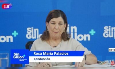 La periodista Rosa María Palacios durante su programa en el canal LR+, donde analiza la situación política de Keiko Fujimori. Foto de: La República
