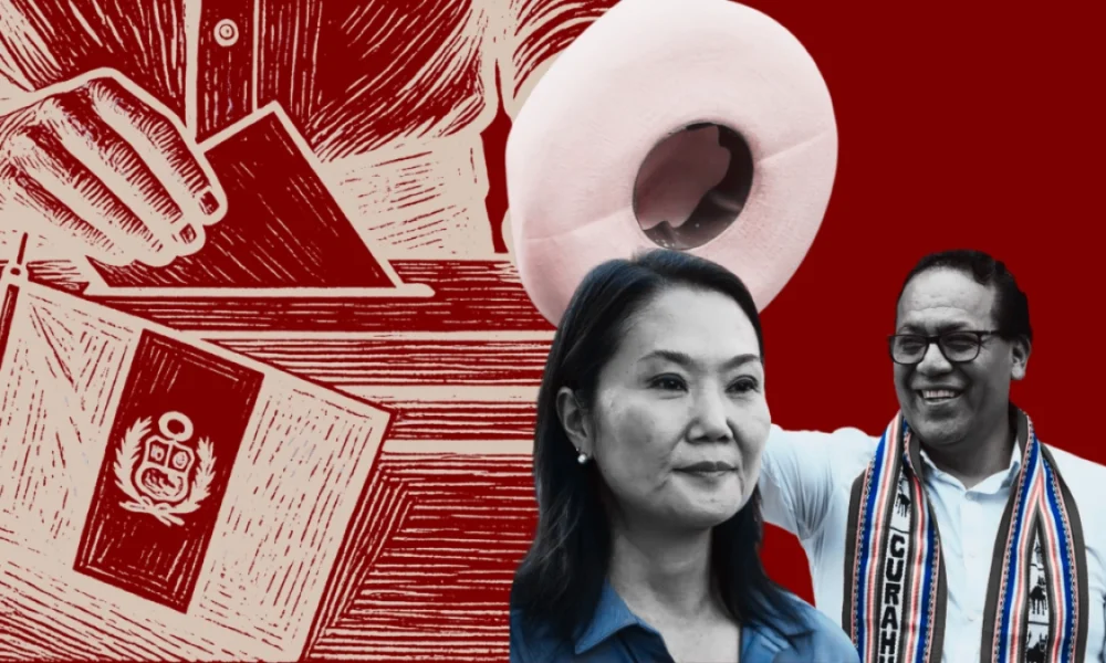 Collage que incluye a Keiko Fujimori y Roberto Sánchez en el contexto de las elecciones presidenciales en Perú. Foto de: news.google.com