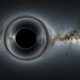 Representación artística de un agujero negro captado por el telescopio James Webb a una gran distancia en el universo. Foto de: Perú21