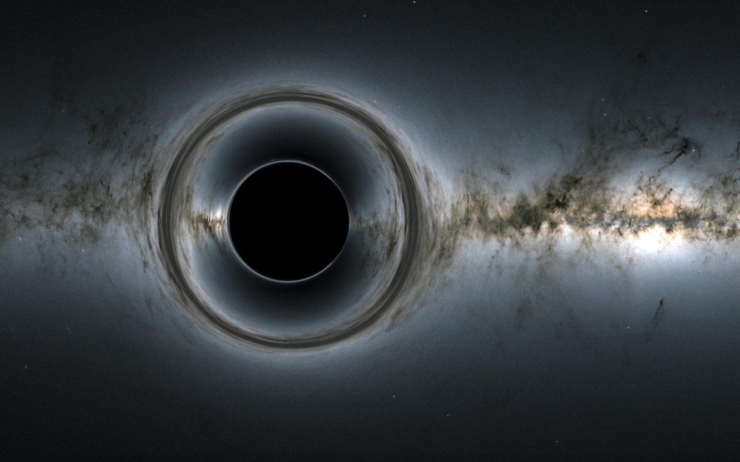 Representación artística de un agujero negro captado por el telescopio James Webb a una gran distancia en el universo. Foto de: Perú21