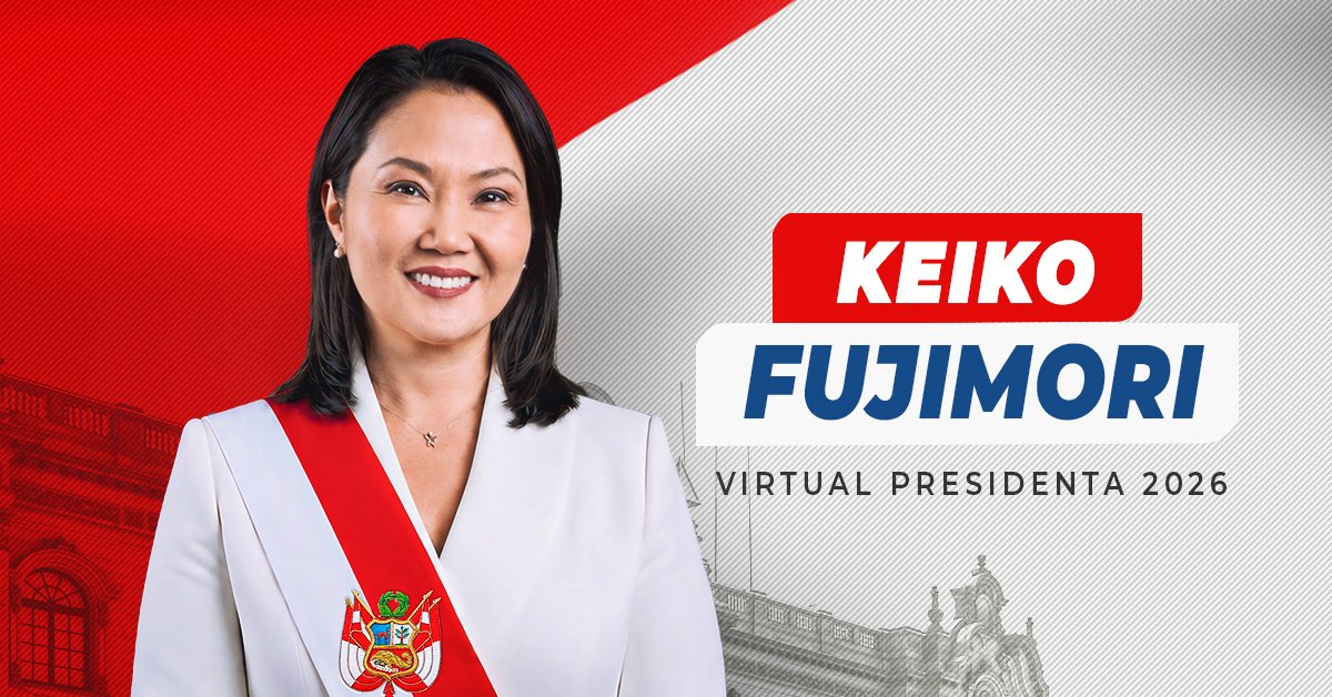 segunda vuelta electoral — Keiko Fujimori aparece en una gráfica promocional tras obtener el 50.135% de los votos y convertirse en virtual presidenta del Perú. Foto de: Exitosa Noticias