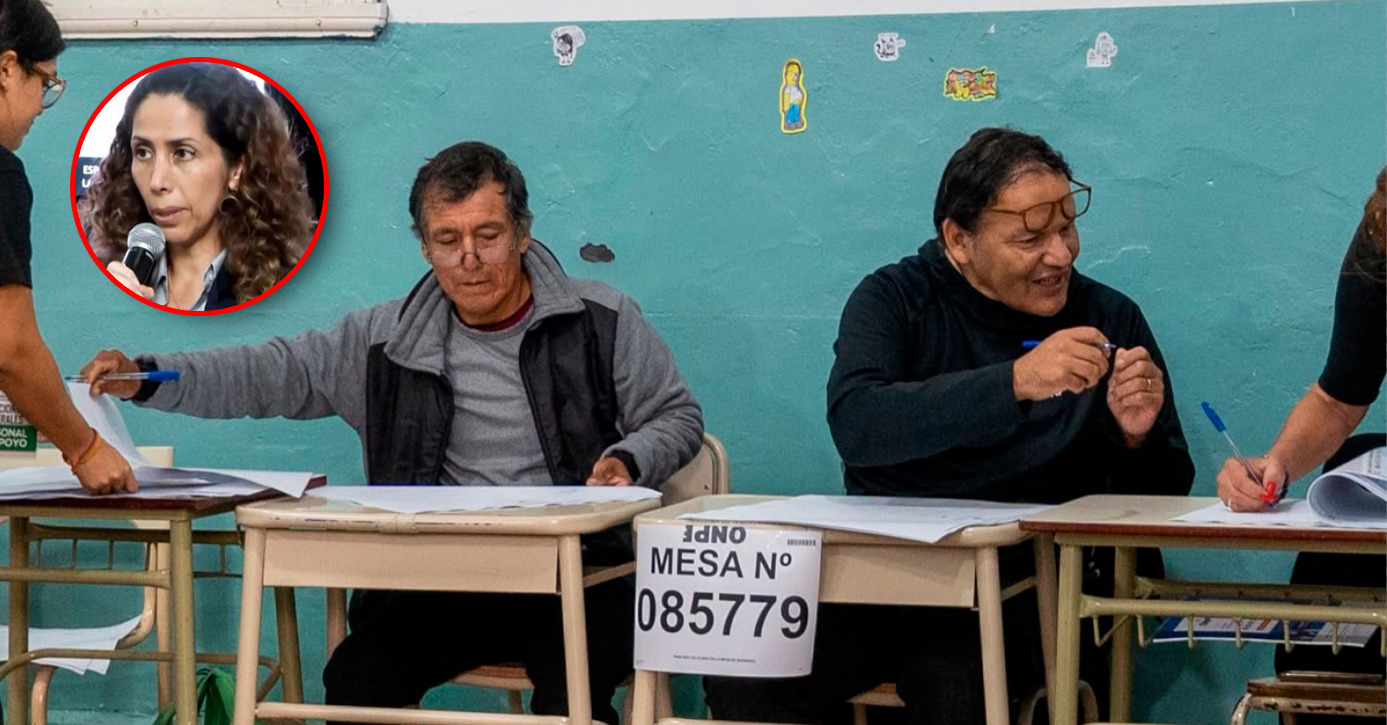 Vocera de la ONPE y miembros del jurado de mesa oficializan el proceso de conteo de actas electorales en Perú. Foto de: Exitosa Noticias