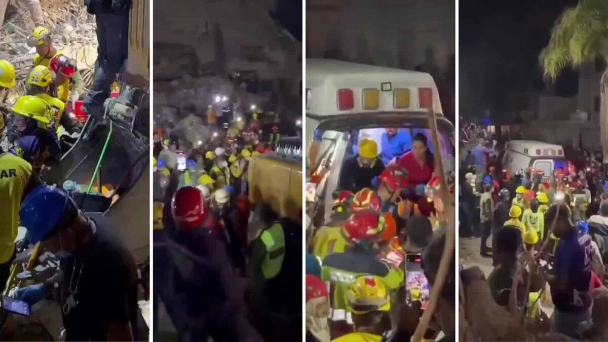 rescate niño Carlos Miguel — Brigadas de rescate de República Dominicana, Ecuador y Venezuela trabajan en las labores de búsqueda tras el sismo. Foto de: Diario Libre