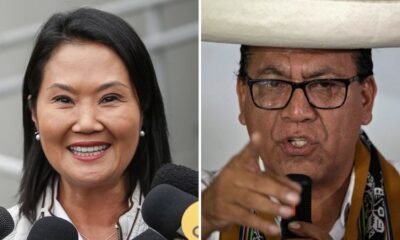 Keiko Fujimori y un representante de la autoridad electoral en el contexto del conteo de actas tras las elecciones en Perú. Foto de: CNN en Español