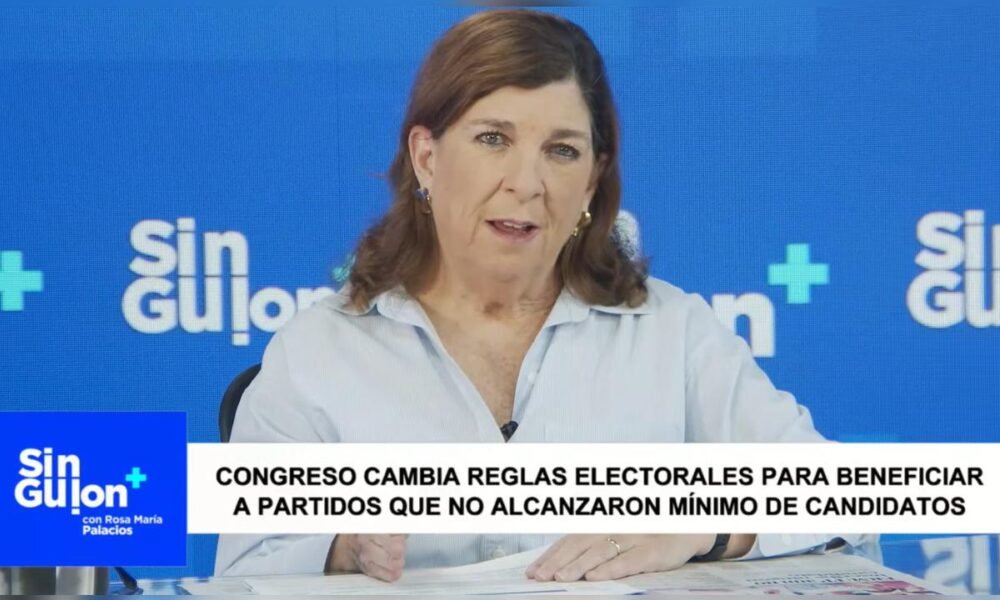 La periodista Rosa María Palacios analiza en su programa las modificaciones a la ley electoral que favorecenían a ciertos partidos políticos. Foto de: La República