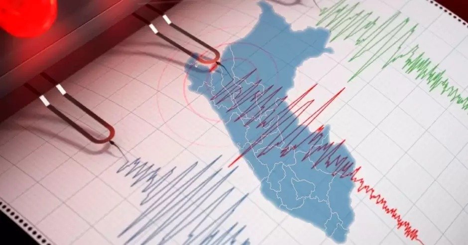 Puerto Inca — Representación gráfica del epicentro y la intensidad de las ondas sísmicas registradas en el territorio peruano. Foto de: Exitosa Noticias