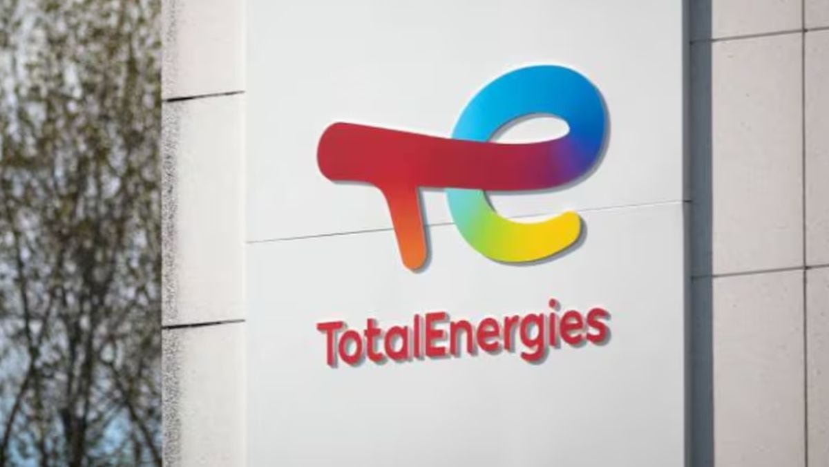 sector renovable — Logotipo de la empresa TotalEnergies en una pared blanca. Foto de: Gestión