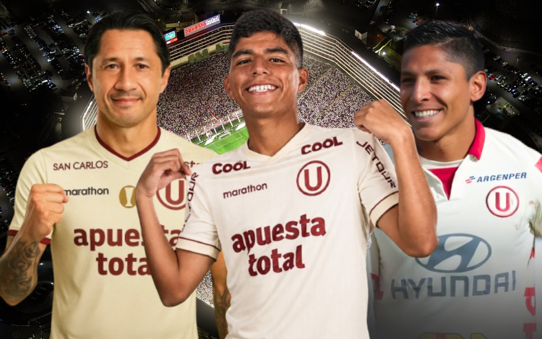 Lapadula, Quispe — Los jugadores de Universitario posan en el estadio, recordando la lluvia de goles y el contacto con Lapadula, Ruidíaz y Quispe. Foto de: Perú21