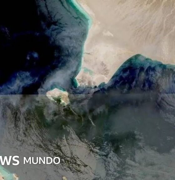 Vista satelital del estrecho de Bab el-Mandeb, una ruta marítima clave en el mar Rojo que los hutíes afirman haber cerrado. Foto de: Reuters