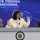 Estados Unidos — Jorge Rodríguez, Delcy Rodríguez y Diosdado Cabello participan en una rueda de prensa en Caracas durante las negociaciones políticas en Venezuela. Foto de: Chelo Camacho