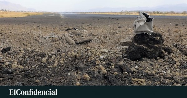 escalada en Yemen — Restos de infraestructura tras los bombardeos en el aeropuerto de Saná, en el contexto del conflicto con los hutíes. Foto de: Al Masirah TV - Houtíes