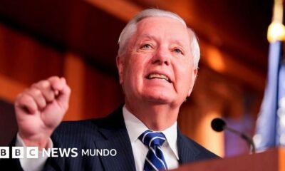 muerte lindsey graham — El fallecido senador estadounidense Lindsey Graham es retratado durante un discurso en el Despacho Oval. Foto de: Getty Images