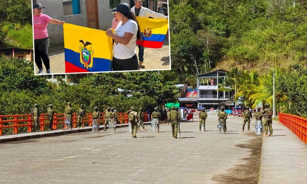 Pobladores de la zona fronteriza marchan para exigir la reapertura del puerto internacional de La Balsa. Foto de: www.radiomaranon.org.pe