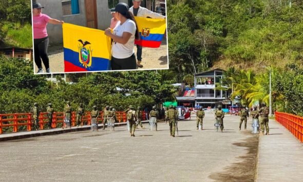 Pobladores de la zona fronteriza marchan para exigir la reapertura del puerto internacional de La Balsa. Foto de: www.radiomaranon.org.pe