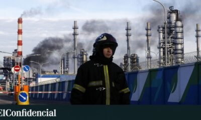 prohibición exportación diésel Rusia — Un bombero en una refinería de petróleo en Moscú ante la prohibición rusa de exportar diésel tras ataques ucranianos. Foto de: REUTERS