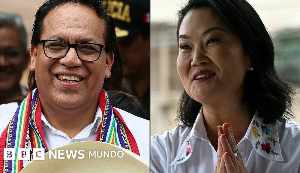 Roberto Sánchez y Keiko Fujimori compiten por la presidencia de Perú en un estrecho recuento de votos. Foto de: Getty Images