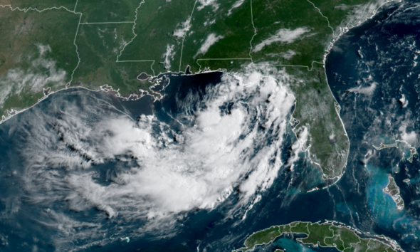 Imagen satelital que muestra la formación y trayectoria de la tormenta tropical Bertha sobre el Golfo de México. Foto de: CNN en Español
