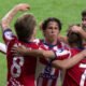 Atlético Madrid vence — Jugadores del Málaga celebran un momento durante el encuentro contra el Atlético de Madrid. Foto de: Marca