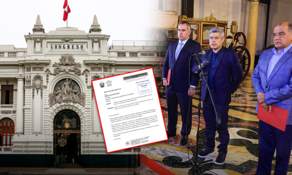 cita premier Galarreta — Representantes de la organización Juntos por el Perú presentan una moción para citar al primer ministro Galarreta ante la crisis de inseguridad. Foto de: Exitosa Noticias