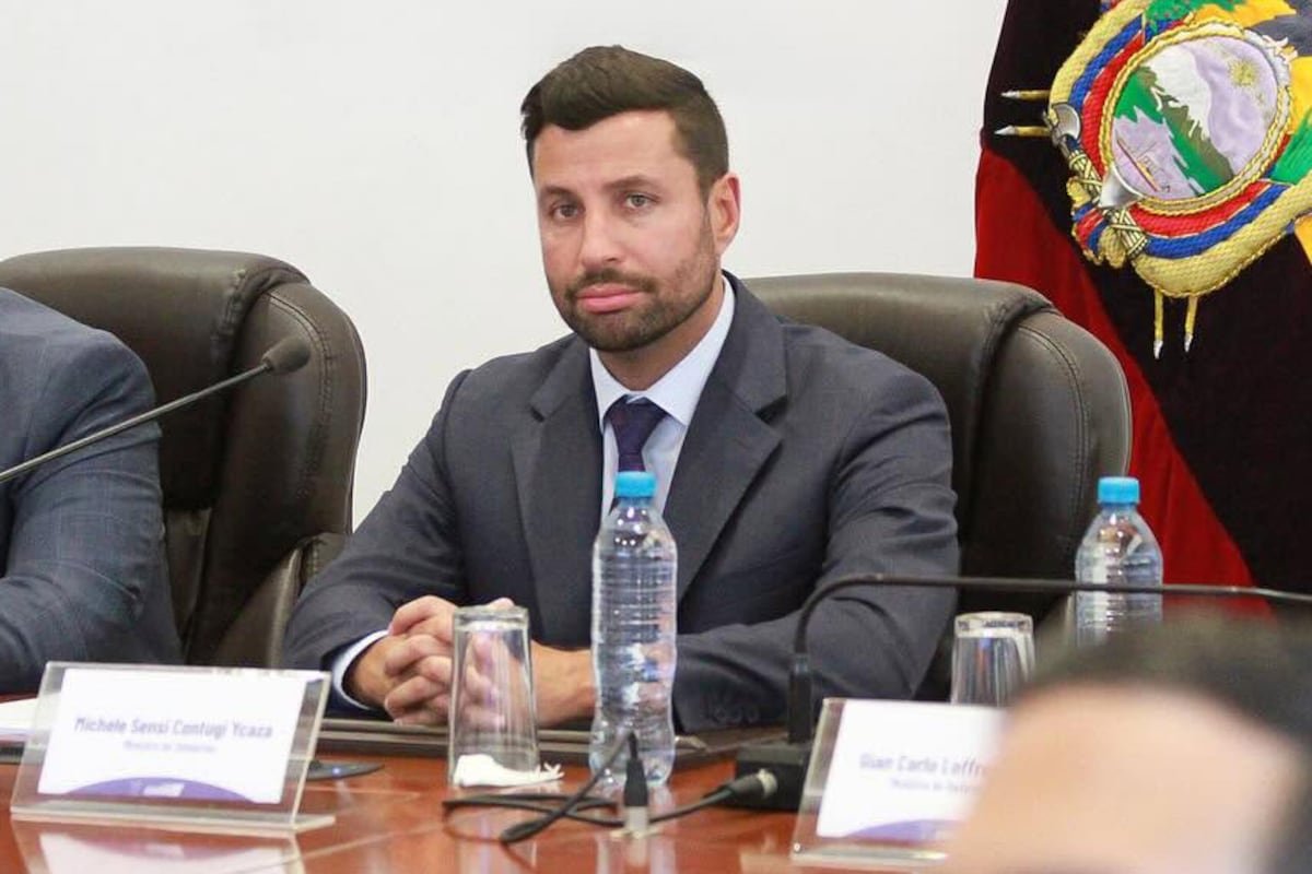 Fallecen jefe Inteligencia — Michele Sensi-Contugi, quien fue el jefe de Inteligencia de Ecuador, durante una comparecencia oficial en el país. Foto de: Gobierno de Ecuador